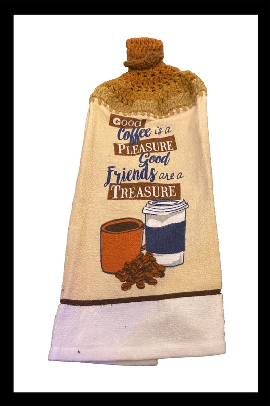 Coffee Pleasure Friends Treasure Kitchen Towel