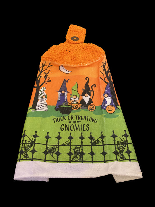 Trick or Treating Gnomies Kitchen Towel