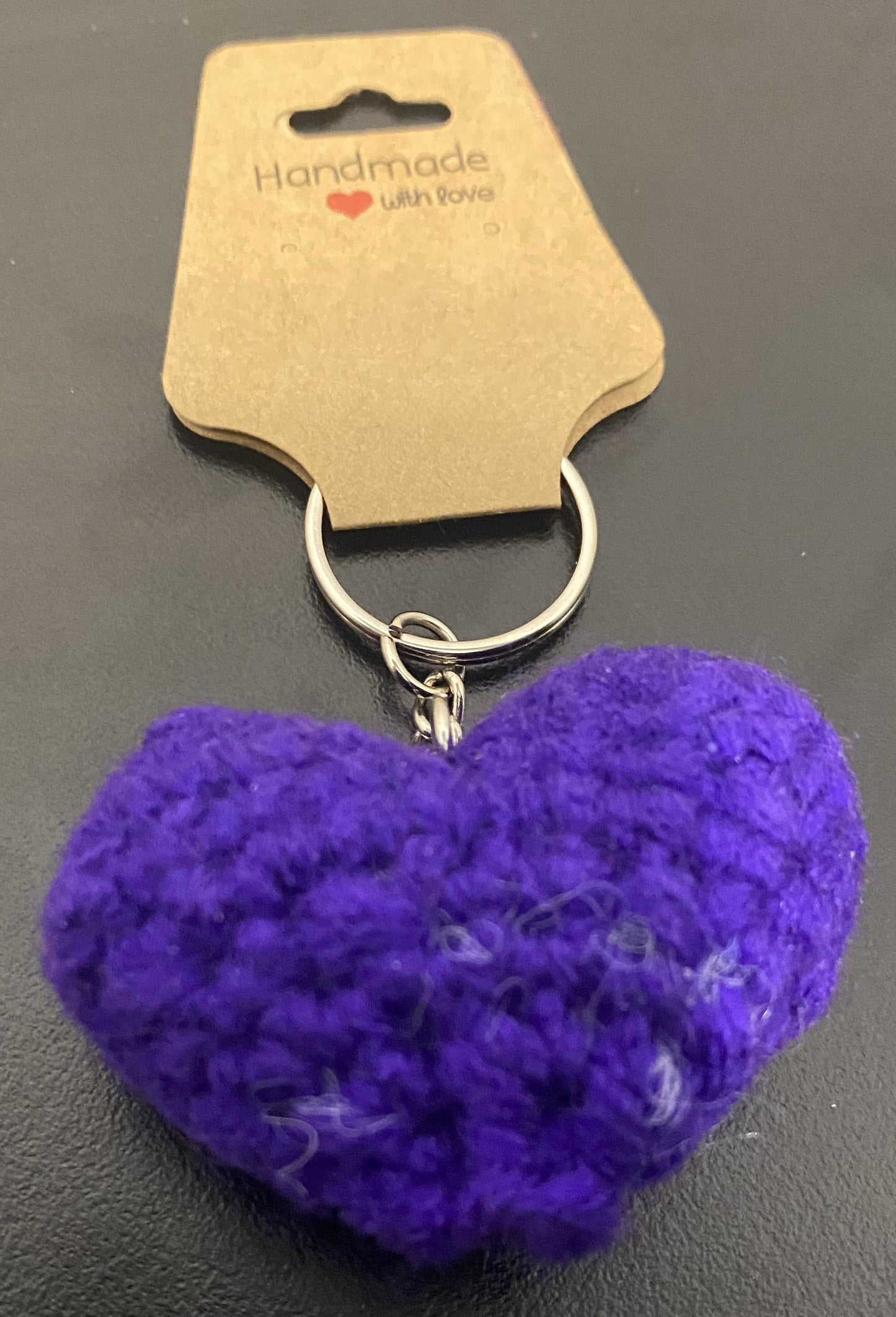 Mini Crochet Heart Keychain